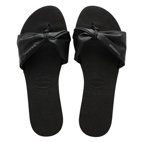 Havaianas Black St.Tropez Lush Thong Flip Flops in Size 9 - Picture 5 of 5